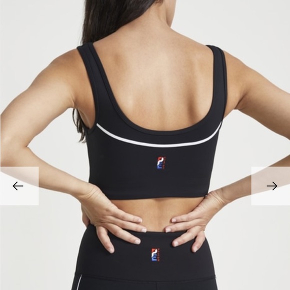 NWT $99 P.E.Nation three pointer sports bra, green white stripe, S - Picture 7 of 10